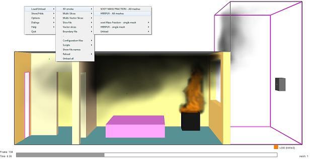 124 PSP Hana Najmanová Cvičení 2 a 3: Model typu pole (CFD) software FDS + SMV 8 14 Vizualizace pokoje v