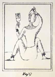František Tichý (1896 1961) Sedící dívka se zrcadlem litografie, 1957, 14,5 x 10,6 cm, sign DU Tichý 57, žák prof. J. Obrovského, V. Nechleby a K.