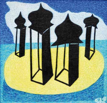 140. Karel Chaba (1925 2009) Ostrov olej, karton, plátno, 1983, 38 x 38