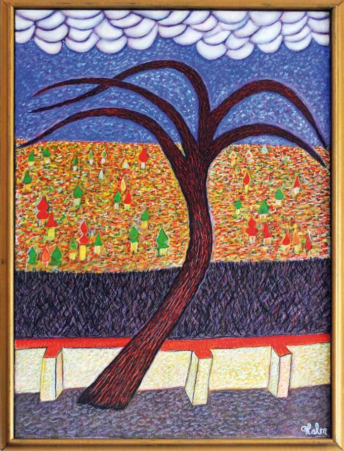 142 142. Karel Chaba (1925 2009) Město akryl, plátno, 2001, 70 x 50 cm, sign.