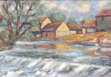 187 191 189. Miroslav Mužík (1957) Ohře v Lokti akryl, plátno, 2010, 91 x 90 cm, sign.