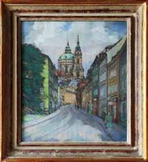 193) 200. Neurčený autor Zámek Chropyně olej, karton, 32,5 x 67,5 cm, sign.