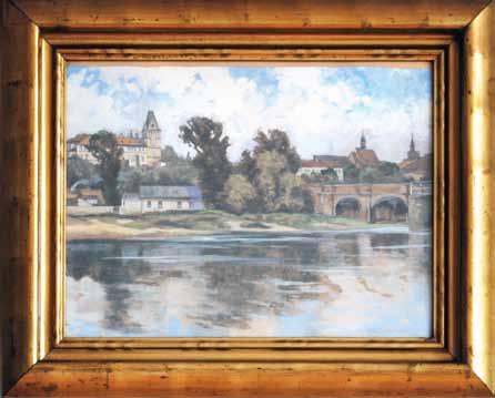 9 8 11 10. Vratislav Hlava (1874?) Letní odpoledne (Stožice) olej, lepenka, 1941, 72 x 97 cm, sign.