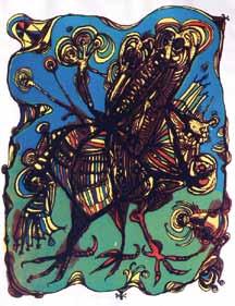Jaroslav Hořánek (1925 1995) Afrika serigrafie, 1977, 60 x 42 cm, sign. PD Hořánek 77, č. 1142, žák J. Obrovského a V.