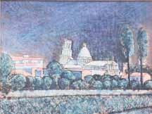Jaroslav Hořánek (1925 1995) Lidice lavírovaná kresba tuší, 1948, 29 x 40 cm, sign. PD Hořánek 1948, rám, vzadu štítek s popisem, žák J. Obrovského a V.