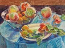 395 397 392 398 393 394 392. Karel Oberthor (1921 1996) Zátiší s ovocem tempera, papír, 1957, 39,5 x 50,3 cm, sign. PD K.