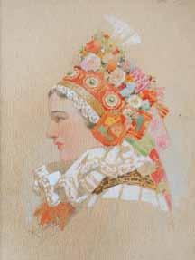 Josef Strnad (1889 1952) Pomlázka olej, malířská lepenka, 48 x 33,5 cm, sign. PD Jos.