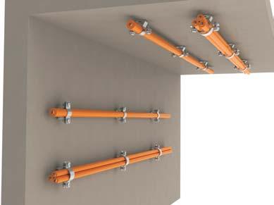 18 POŽÁRNĚ ODOLNÉ SYSTÉMY - normové nosné konstrukce Kabelové příchytky OMEG sestava příchytek OMEG - umístění na strop a stěnu - montáž na betonový podklad, plné zdivo SB 6.3X35 KPO SB 6.