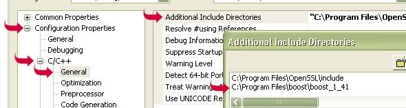 Configuration Properties - C/C++ - General - Additional Include Directories Obrázek D.2: Visual Studio - Additional Include Directories.