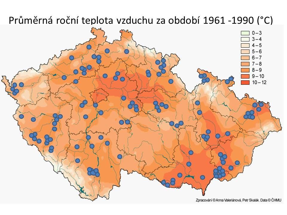 Obr. 1 Výskyt klasových fuzarióz na území ČR vzhledem k