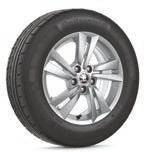 pro pneumatiky s rozměry 185/60 R15, ve stříbrné metalické barvě Carme 5JA 071 495 8Z8 Kolo z lehké slitiny 6,0J 15" ET38 pro pneumatiky s rozměry 185/60 R15, ve stříbrné metalické barvě