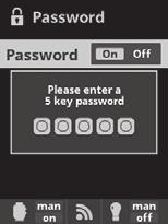 Zadejte heslo tak, že stisknete kombinaci pěti tlačítek; systém si kombinaci uloží. Jestliže heslo zapomenete, je k dispozici hlavní heslo. Požádejte o něj montážní firmu nebo dodavatele. 8.0 8. 8. 8. 8. x 8.