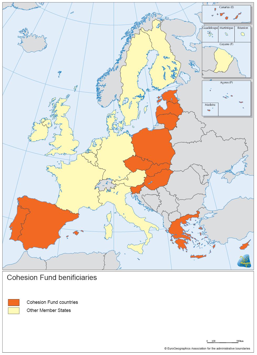 Fond soudržnosti Působnost Fondu soudržnosti byla v roce 2004 rozšířena o deset nových států navázal na činnost