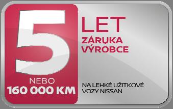 Na užitkové vozy se vztahuje tovární záruka 5 et nebo 160 000 km