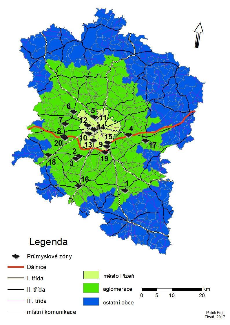 Na obrázku níže uvedeném je zobrazena poloha a číslo (tabulka č. 6) průmyslové zóny.
