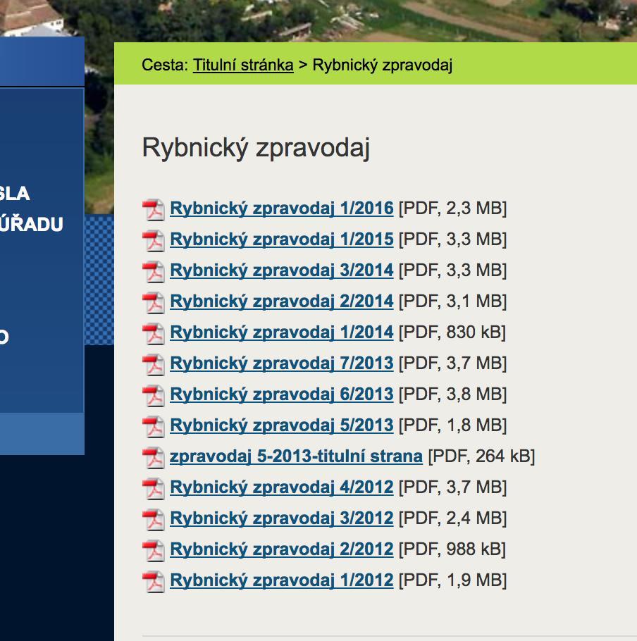 Zpravodaje v okolí Moravské