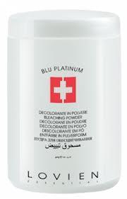 Lovien Blu Platinum 400 g. Přípravek obsahující bezprašný prášek, určený pro přírodní i barvené vlasy. Akční cena 239 Kč, běžná prodejní cena 299 Kč. Lovien Bi-Phasic Conditioner 250 ml.