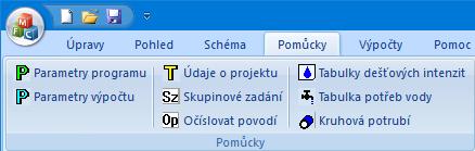 Kapitola 8 Pomůcky Zadání parametrů programu a parametrů výpočtu jsou věnovány samostatné kapitoly 9 a 10. Údaje o projektu jsou vysvětleny v kapitole 15 Výsledkové formuláře.