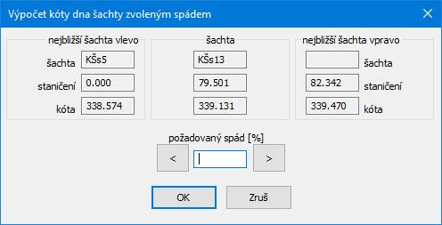 Výběr stoky se provádí buď z menu v pravé horní části hlavního okna programu, nebo výběrem stoky myší ve schématu, nebo výběrem řádku na panelu stok.