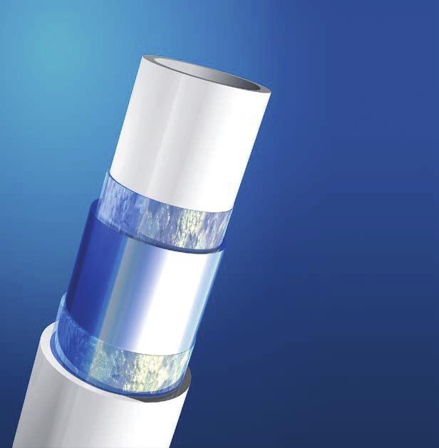 Vícevrstvé potrubí PE-Xc/Al/PE-HD Vícevrstvé trubky jsou složeny ze 3 vrstev: z vnitřní vrstvy tvořené síťovaným polyethylenem (PE-Xc), natupo svařeného hliníkového pláště a vnější ochranné vrstvy z