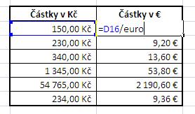 Dále si ukážeme, že jméno nemusí mít pouze nějaká buňka či oblast, ale že tím může být i konstanta. Pro jednoduchou ukázku si nadefinujeme nový název (Vzorce Definované názvy Definovat název).