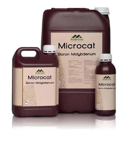 MICROCAT B - Mo bór (B) 3,6 % molybden (Mo) 2,4 % celkový dusík (N) 5,4 % osfor ve formě oxidu (P 2 O 5 ) 7,3 % draslík ve formě oxidu (K 2 O) 1,8 % volné aminokyseliny 2,4 % Dávkování: 1 l/ha -