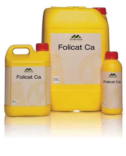 FOLICAT Ca vápník ve formě oxidu (CaO) 15 % celkový dusík 2 % hořčík ve formě oxidu (MgO) 2 % měď (Cu) EDTA 0,01 %