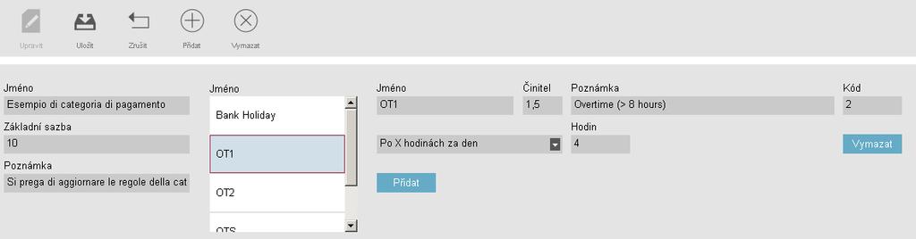 4 ZAČÍNÁME S POČÍTAČOVÝM SOFTWAREM TIMEMOTO 39 Změna platového ohodnocení pro jednoho uživatele Pro každého uživatele můžete měnit základní platové ohodnocení.