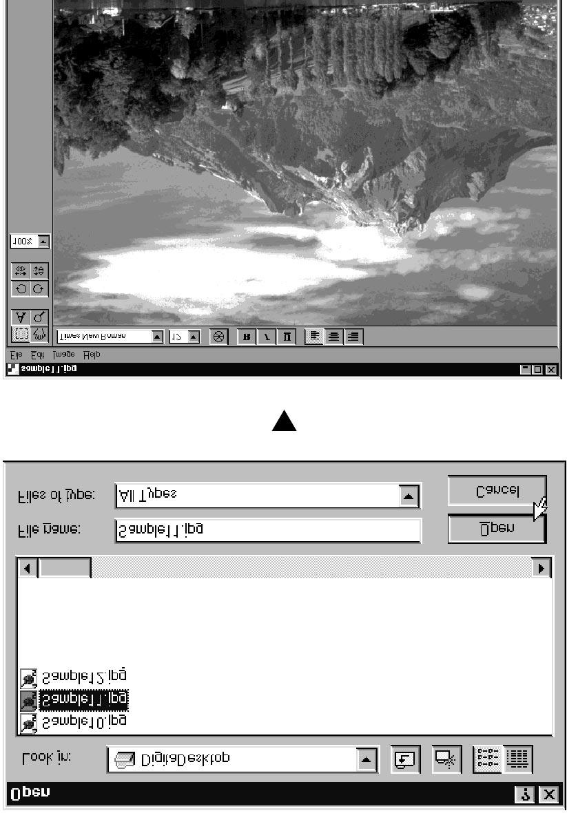 Editační okno Zobrazení snímků uložených v počítači Následující postup popisuje zobrazení snímků, uložených na pevném disku počítače. 1.