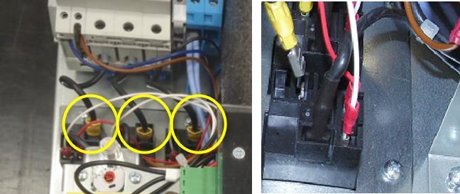 Pevnost elektrického propojení Při uvedení kotle do provozu a pravidelných servisních prohlídkách je nutné provést mimo jiných úkonů i kontrolu mechanické pevnosti elektrického propojení a zajištění