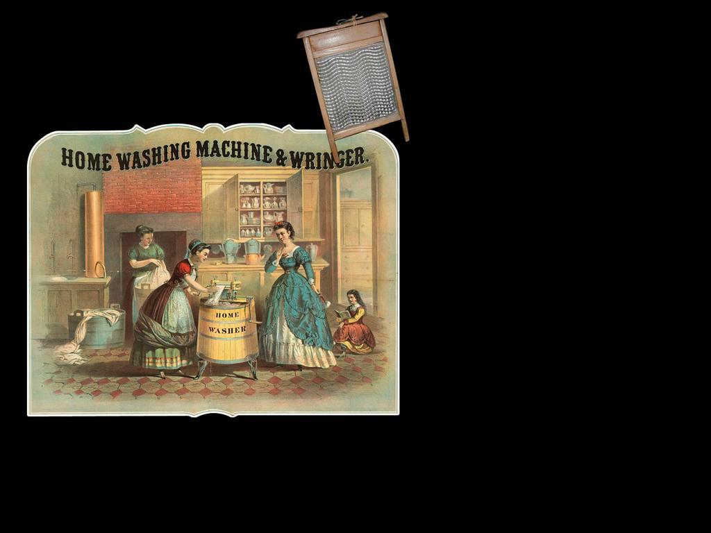 Prací deska byla vynalezena v roce 1797. První pračka se objevila v Evropě v roce 1900.