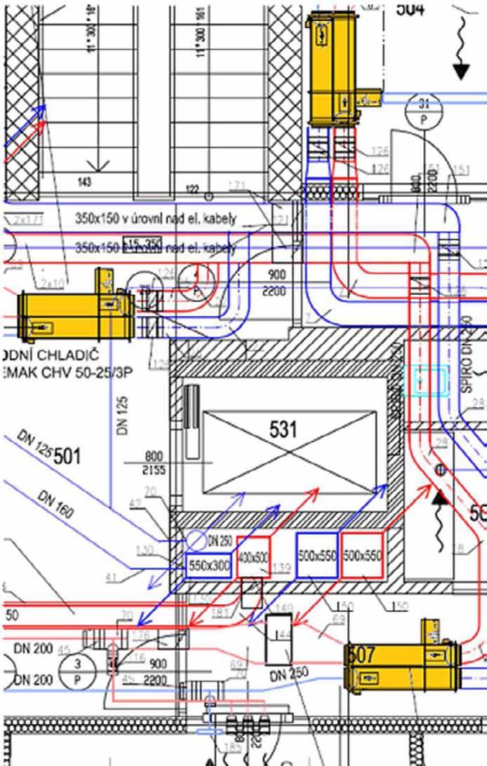 Víceúčelový dům Lucemburská - XX NP - BD dělí do 3 větví na patře BYTOVÝ BOX ATREA O 250L BYTOVÝ BOX ATREA O 250L JAKO V KANCELÁŘI ŘEDITELE STÁVAJÍCÍM ODVĚTRÁNÍM GARÁŽÍ UHNOUT V 5.