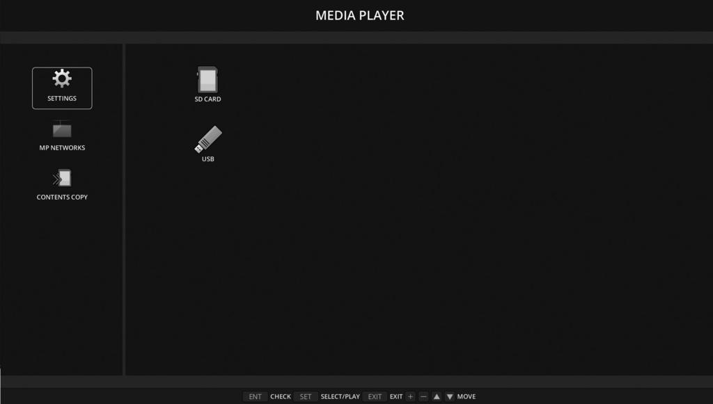 Multimediální přehrávač Přehraje uložená data jako fotografie, video, BGM a balíček médií, která jsou naprogramována pomocí našeho autorizačního softwaru v USB úložišti nebo na paměťové kartě microsd