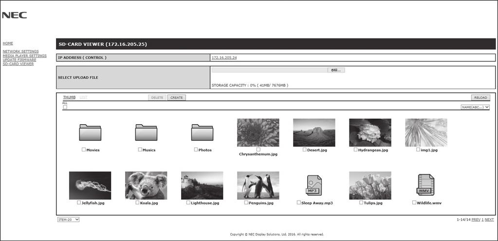 SHARED SD CARD SETTINGS (Nastavení sdílené karty SD) Můžete kopírovat data jako video nebo fotografie z počítače připojeného k monitoru na paměťovou kartu microsd.