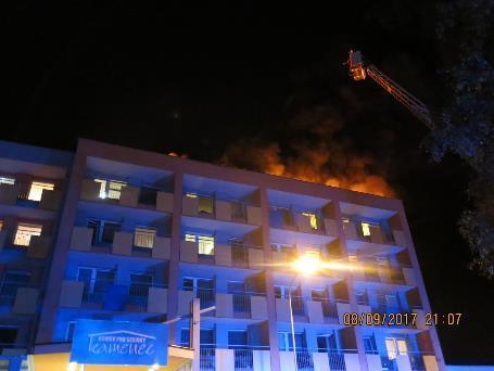 Požár střechy domova pro seniory okres: Ostrava-město obec: Slezská Ostrava Datum: 8. 9.