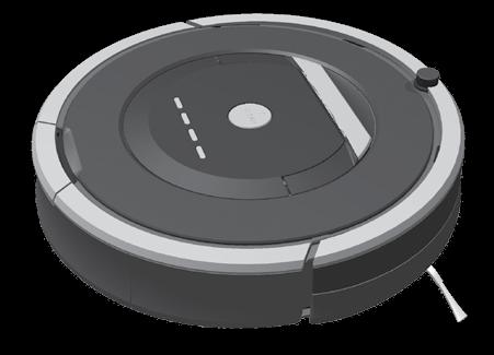 CS Konstrukce irobot Roomba Pohled shora Horní deska Tlačítko pro uvolnění koše Velkokapacitní