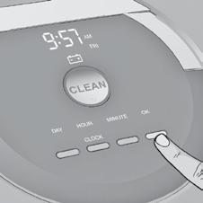 Funkce načasování úklidu robota Roomba CS Nastavení času Před plánováním úklidu musíte nastavit