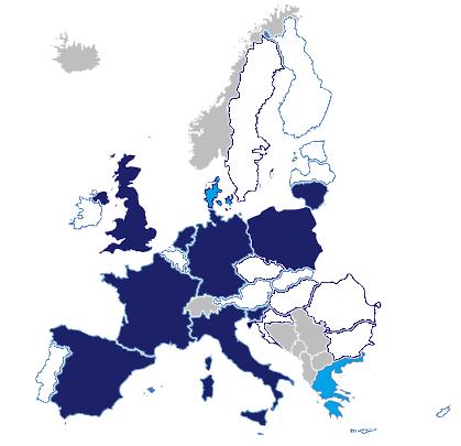 Aukční řízení ve státech EU (leden 2017) - 11 členských států má aukční řízení pro zařízení vyrábějící energii (převážně