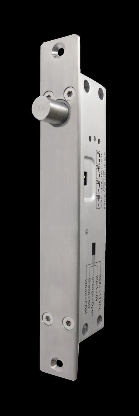 ZÁKLADNÍ ELEKTRICKÉ ZÁPADKY Série OC Tento kompaktní zámek s jednoduchou instalací (šíře pouhých 24 mm) zajišťuje dveře pomocí 16mm ocelové západky, která je aktivována elektromagnetem.