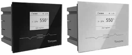 Timpex ӏ Sety regulací hoření Timpex 250 / displej sklo Optimalizace hoření na základě hodnoty teploty spalin Automatický start procesu hoření pomocí softwarového dveřního spínače (SDS) Ovládání