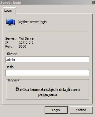 Základní port serveru je 8600.
