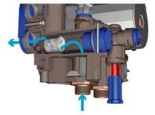 Ta je umístěna v pravé části hydrobloku, zajištěná rychlospojkou. Otáčející se turbínka vytváří napětí jako signál pro sepnutí ON/OFF. Průtok je hlášen jako frekvence.