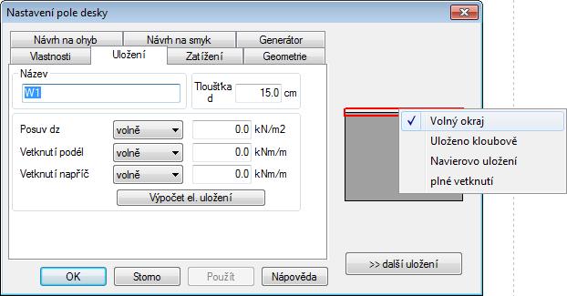 Vytvoření obdélníkové desky Vytvoření volného plošného zatížení 3 Vytvoření obdélníkové desky Nejdříve by měla být vytvořena obdélníková deska. Zvolte příkaz menu Deska Obdélník diagonálně 1.