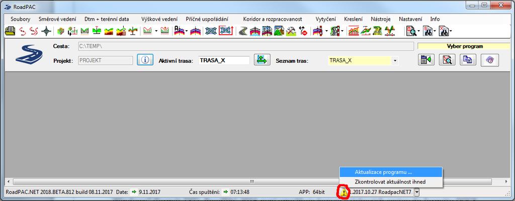 Systémové změny Podpora nových verzí CAD systémů Novinky systému RoadPAC ve verzi 2018 RoadPAC 2018 dnes podporuje produkty Autodesku (AutoCAD, Map, Civil) ve verzích 2010 až 2018.