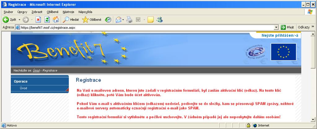 Heslo aplikace vyžaduje zadání hesla nejméně s 8 znaky. Při zadání je nutné dbát na rozlišování velkých a malých písmen.