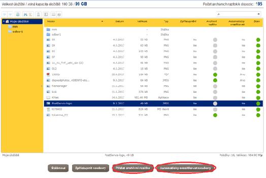 Úložiště přidání archivního