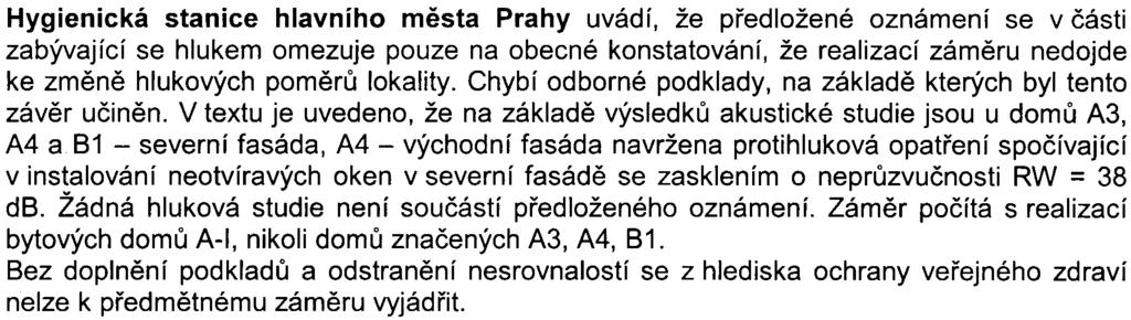 Dále uvádí, že v dotèené lokalitì bylo založeno obèanské sdružení "Pohoda bydlení Dubeè", které s tímto typem zástavby v dané lokalitì zásadnì nesouhlasí a ZMÈ Praha - Dubeè se k nesouhlasu pøipojilo