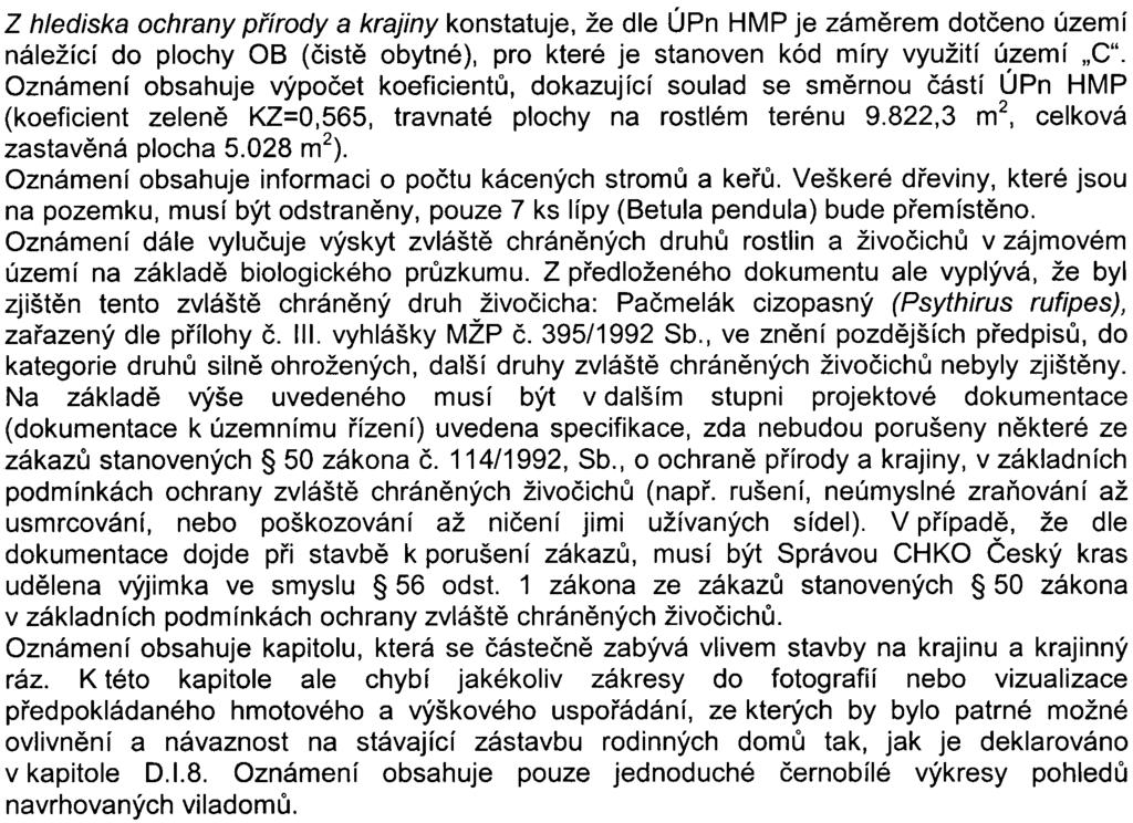 Z hlediska lesù a lesního hospodáøství bez pøipomínek.