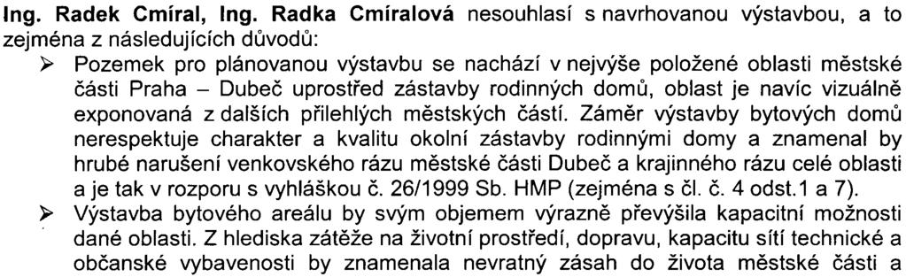 Obèanské sdružení "Pohoda bydlení Dubeè" (Ing. Ivana Hustáková, Ing.