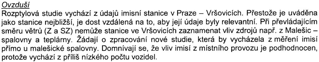 Kapacita místní COV je již dnes nedostaèující (odkazují se na pøílohu vyjádøení ob~anského sdružení "Pohoda bydlení Dubeè" - viz výše).